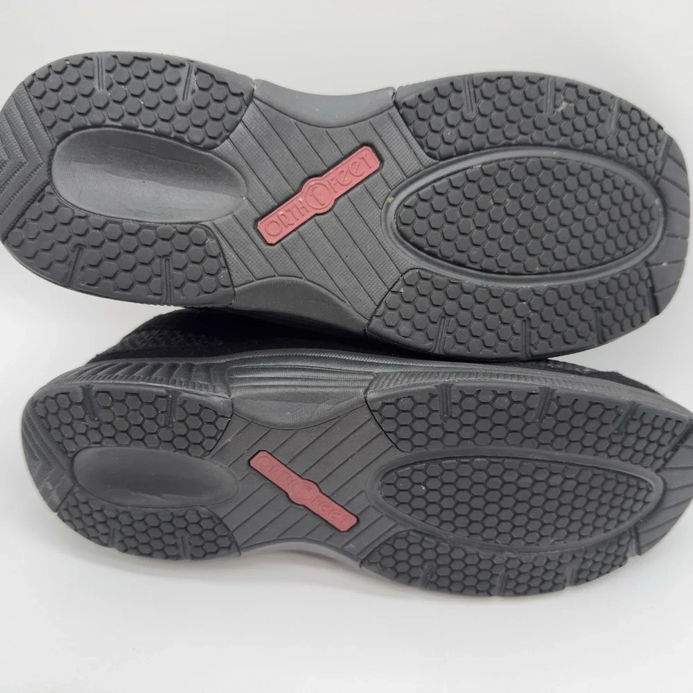 OrthoFeet 977 Coral No-Tie Lace Athletic Shoe Black Women's‎ Size 8.5 Medium NWB